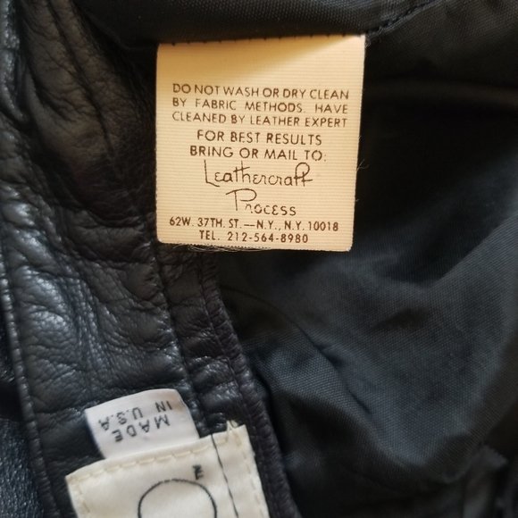 27x29 Vakko Vintage 6 Black Leather High Waisted Pleated Pants 80s Made in USA - Picture 8 of 10